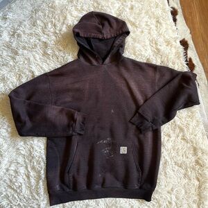Vintage Carhartt Men’s Distressed Brown Sweatshirt
